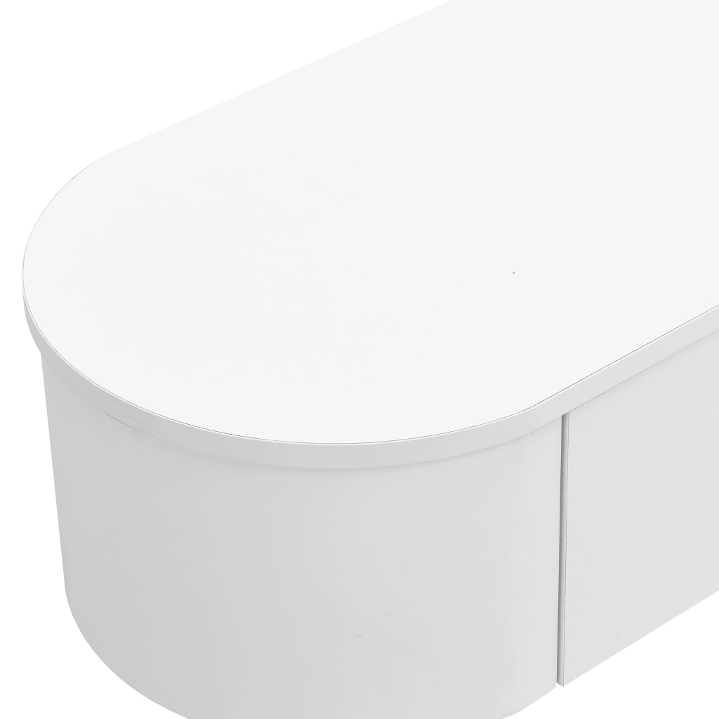 MOBILE TV con 3 cassetti 174x35x41 cm MDF Bianco e Oro