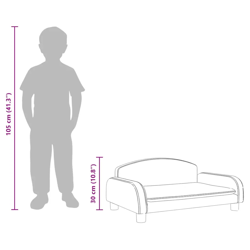 Divano per Bambini Grigio Scuro 70x45x30 cm in Tessuto 3196359