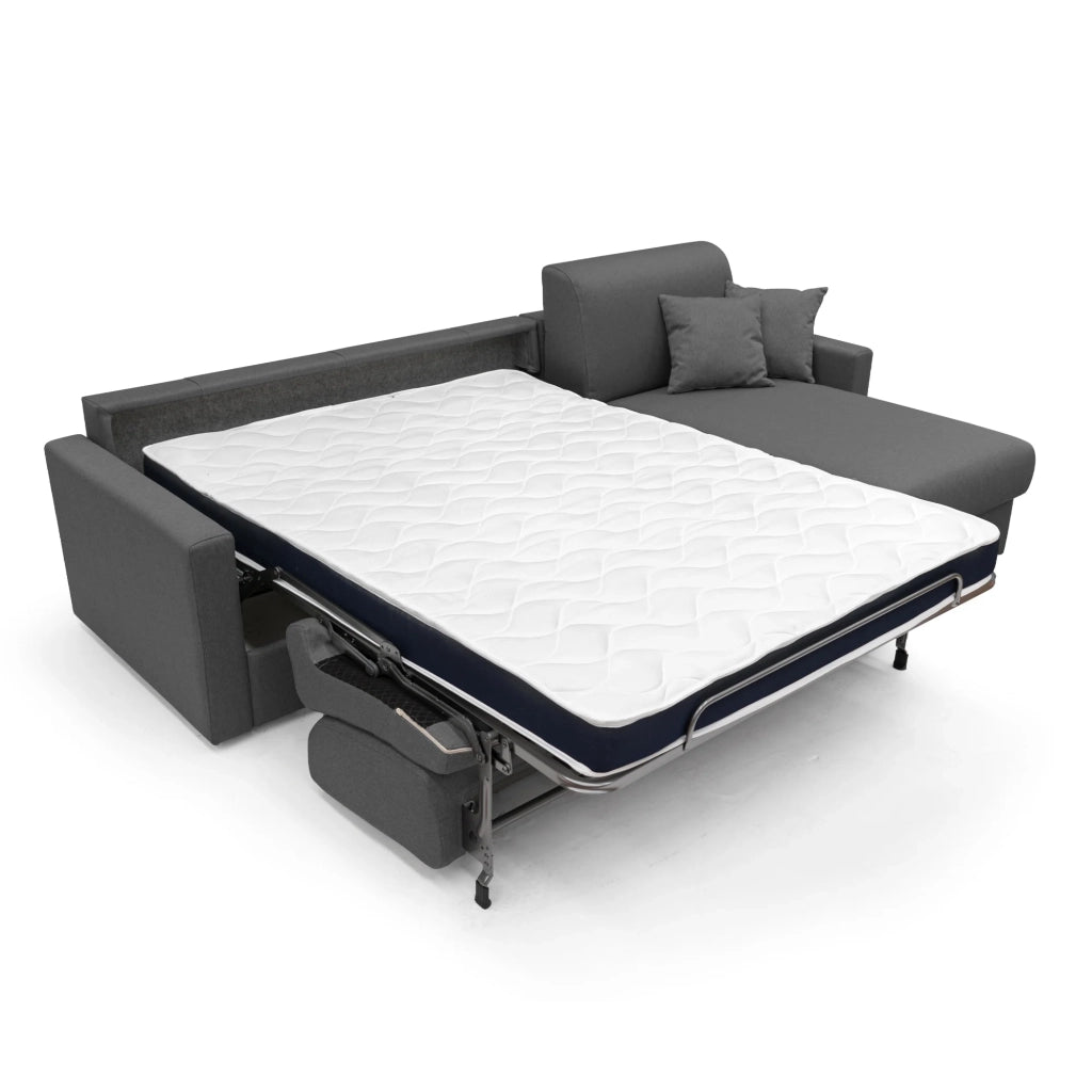 Chris Divano letto angolare 5 posti in tessuto impermeabile T13 268 cm Destro (mat 140x197) antracite
