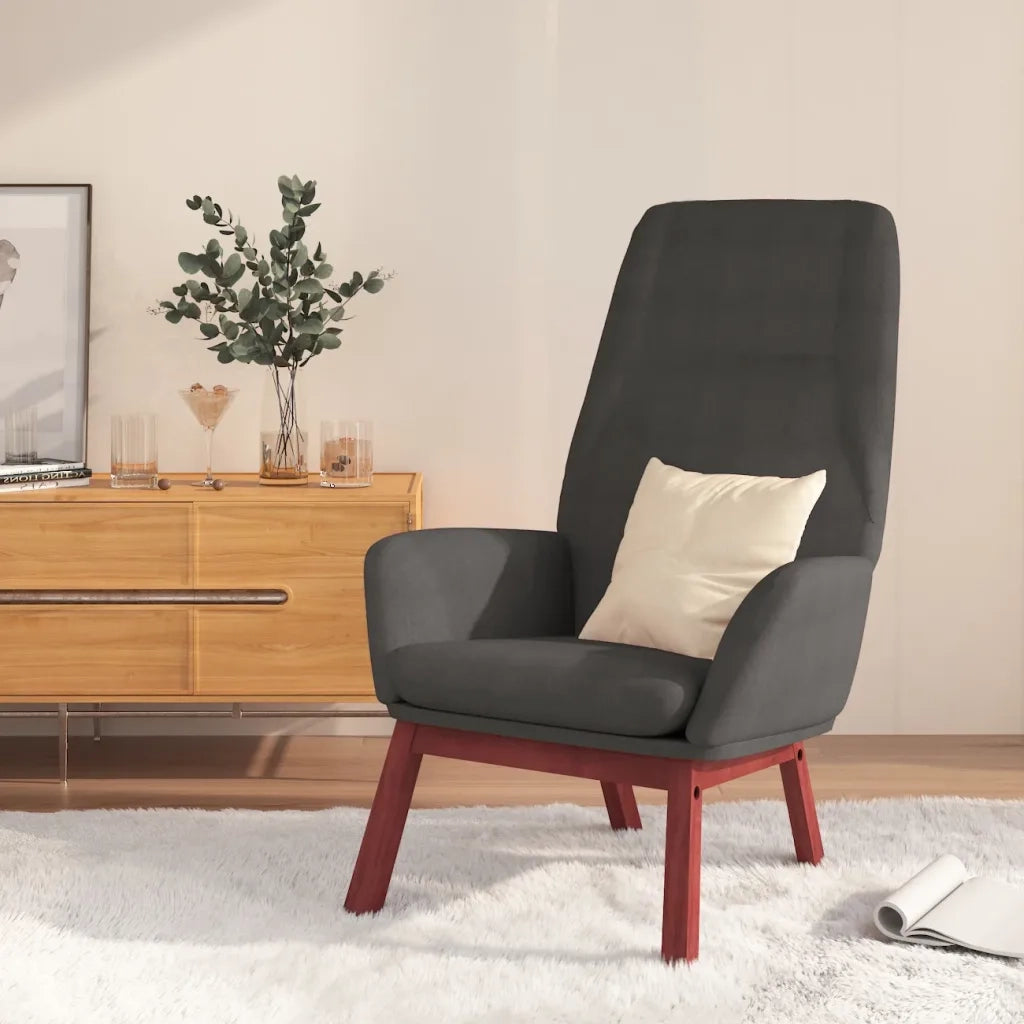 Sedia Relax Grigio Scuro in Tessuto 341384
