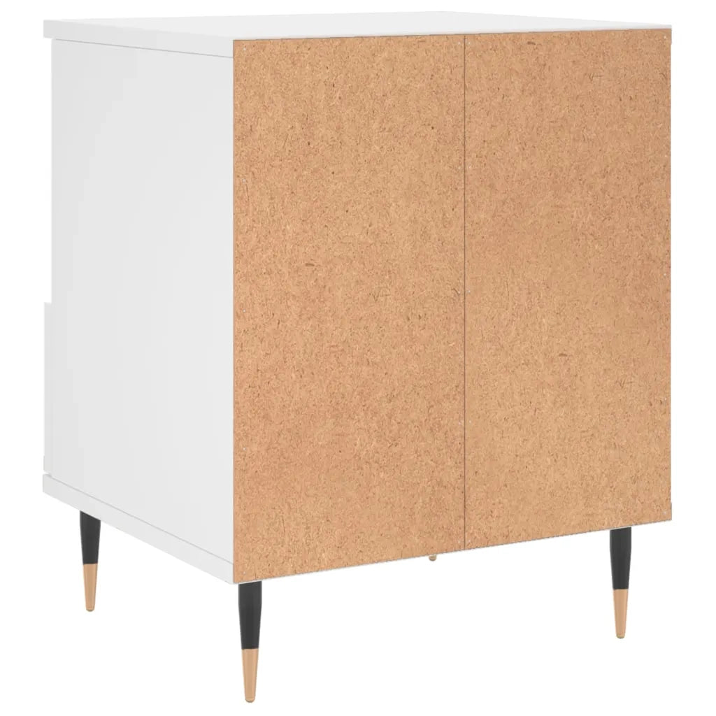 Set di 2 Comodini | Armadio da Notte | Mobiletto da notte Bianchi 40x35x50 cm in Legno Multistrato