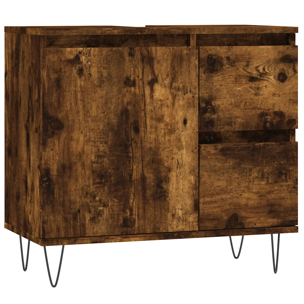 Armadietto Bagno | Armadio da bagno Rovere Fumo 65x33x60 cm in Legno Multistrato