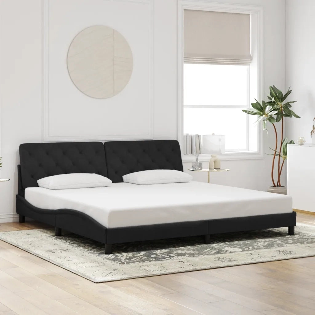 Giroletto con LED senza Materasso Nero 200x200 cm in Velluto 3213875