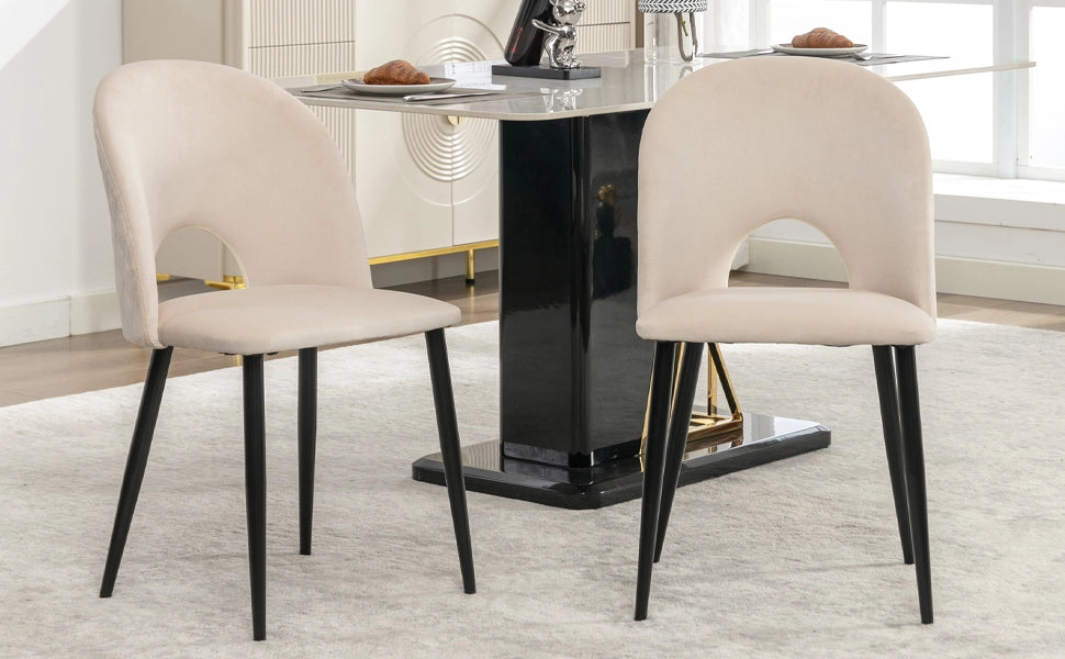 Sedia da pranzo (2 pezzi), sedia di design imbottita con schienale, seduta in velluto, struttura in metallo, piedini regolabili, motivo a rombi sullo