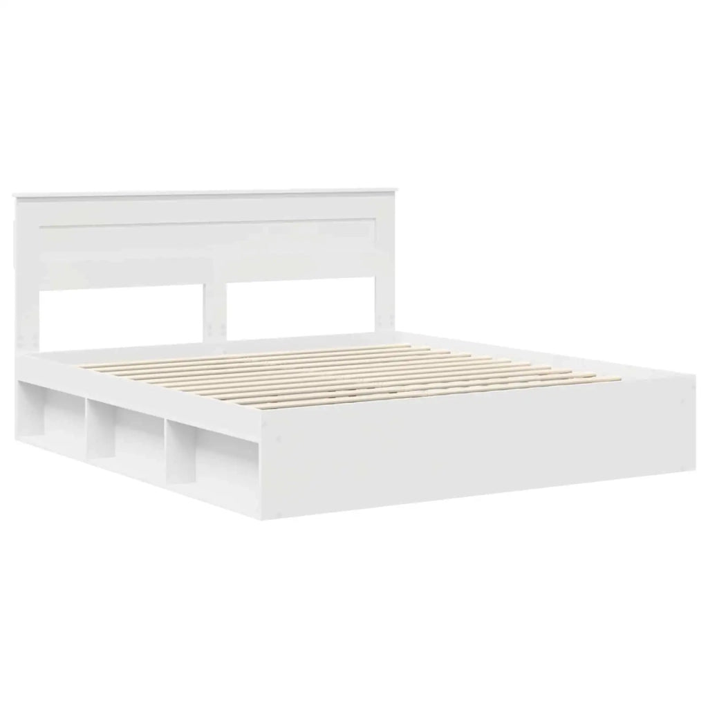 Struttura del letto-Giroletto-Rete del Letto Bianco 180 x 200 cm Pino massello 393927