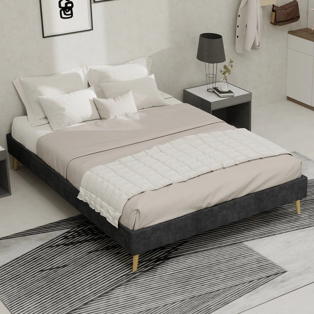 Letto Contenitore 140x200 ¨C Xylo ¨C Grigio, Velluto