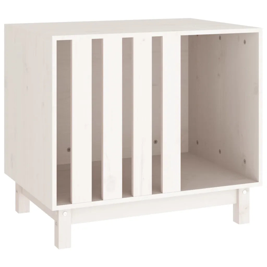 Casetta per Cani bianco 70x50x62 cm in Legno Massello di Pino 822482