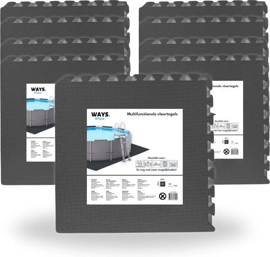 Pacco di Risparmio - Pavimento - Tegola da Pavimento - Tegola da Piscina in Antracite - 72 Tegole - 50 x 50 cm - 18 m²