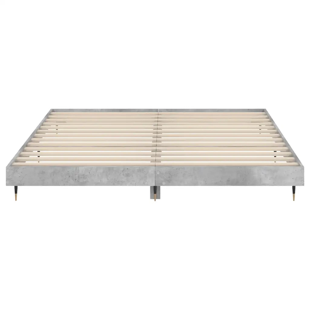 Letto matrimoniale | Letto per adulti | Giroletto Grigio Cemento 120x200 cm in Legno Multistrato