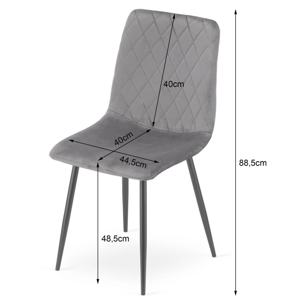 Sedia Turin in velluto marrone con gambe nere