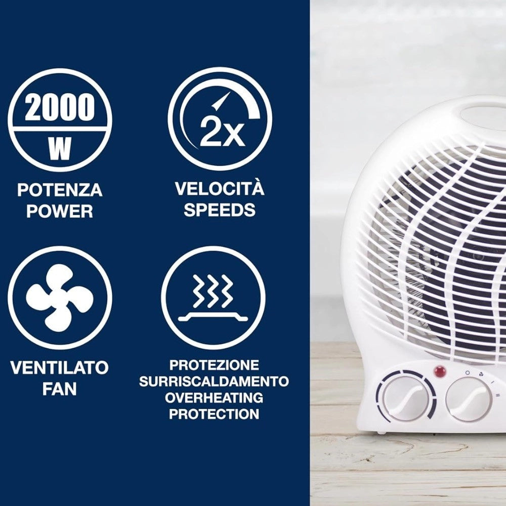 Trade Shop - Caldobagno Elettrico A Basso Consumo Energetico Stufa Stufetta Termoventilatore -