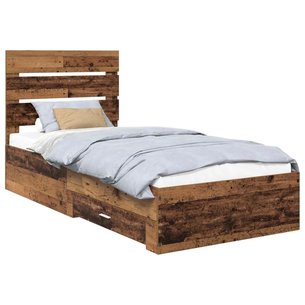 Struttura del letto-Giroletto Legno vecchio 90 x 200 cm Legno multistrato 374772