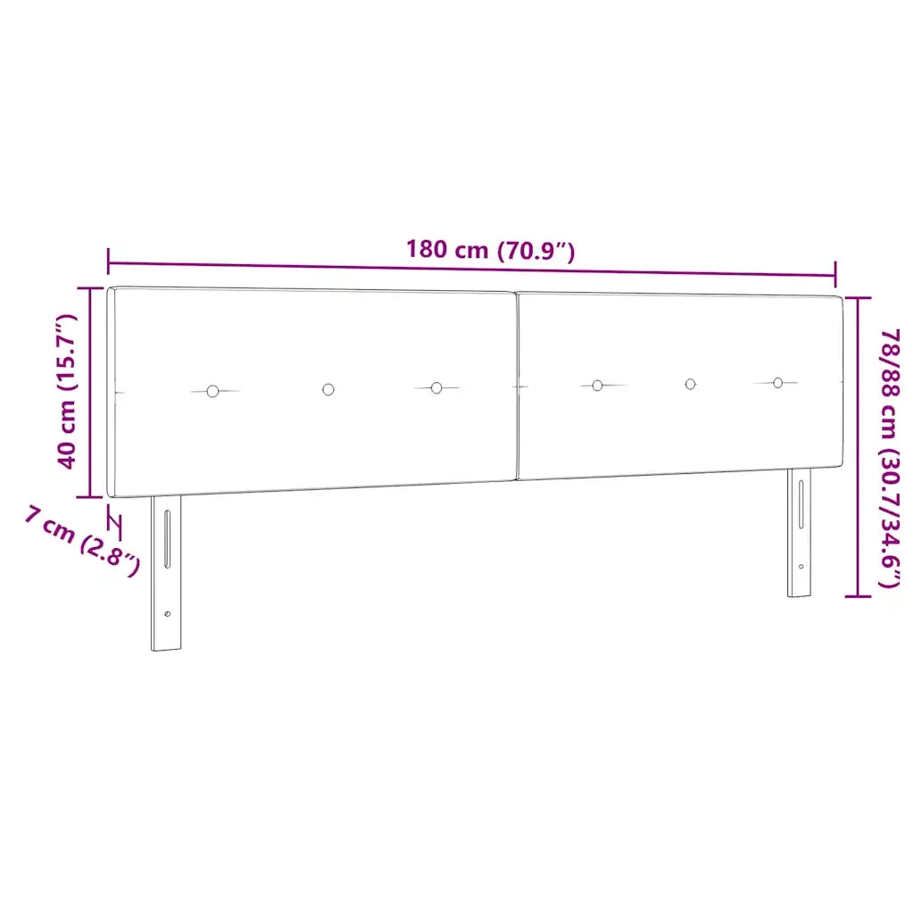 Testiera | Testata Nero 180 cm Velluto