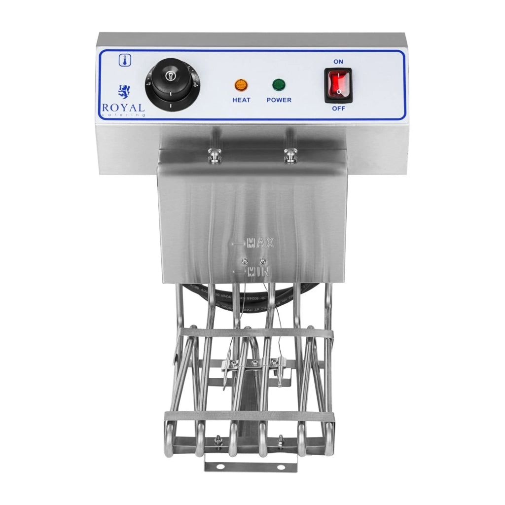 Friggitrice in acciaio inox di alta qualità con due vasche da 16 litri ciotola rimovibile e timer professionale (3614031)
