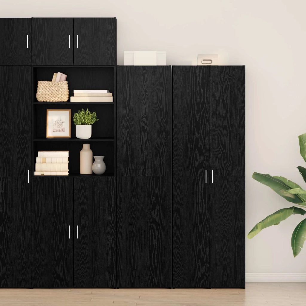 Credenza | Madia | Buffet da pranzo | Armadio da pranzo Rovere Nero 45 x 42,5 x 185 cm