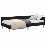 Letto singolo | Letto per adulti | Cornice del letto ad angolo Nero 90 x 200 cm Tessuto