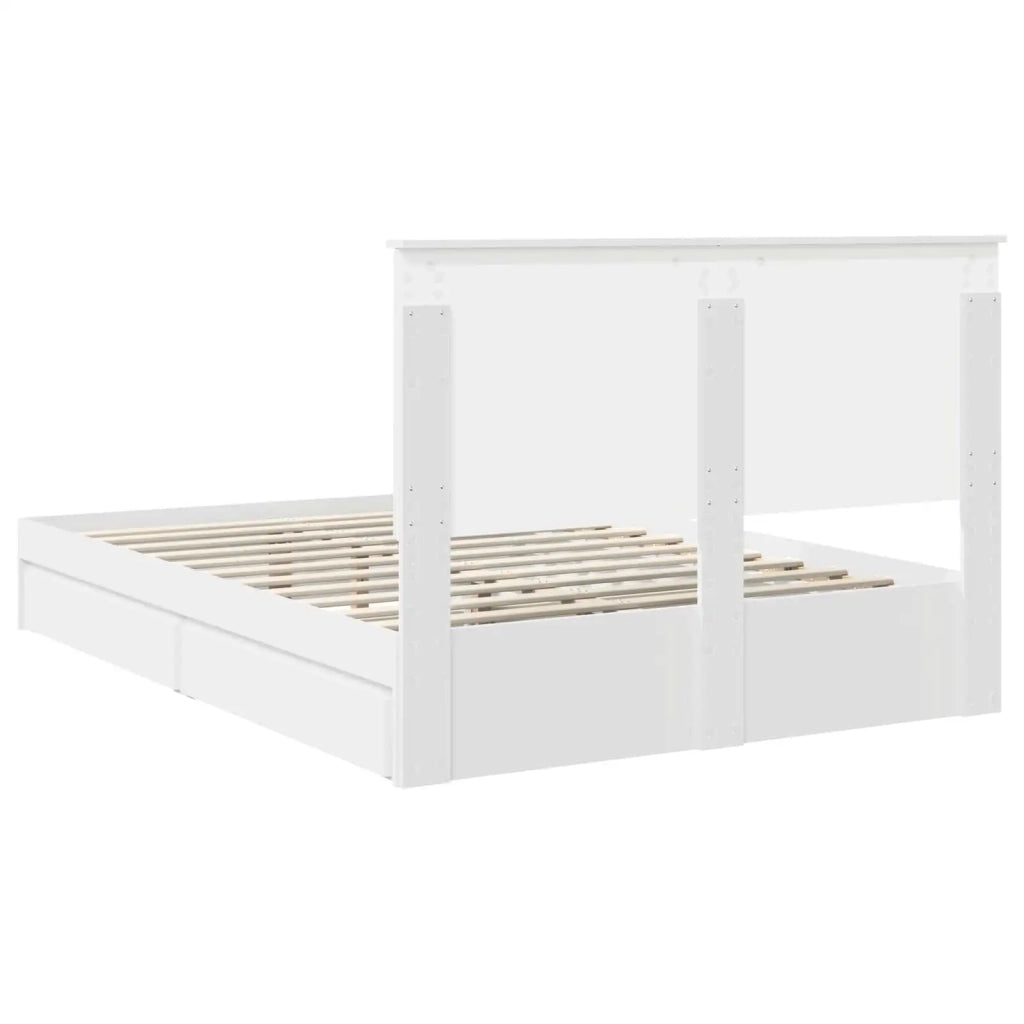 Letto con Contenitore Bianco 140 x 190 cm Legno multistrato 3409545