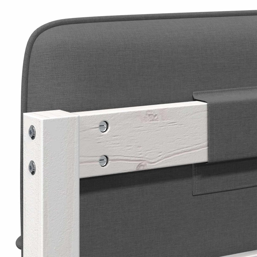 Testiera | Testata imbottita Bianco e grigio chiaro 75 cm Pino massello
