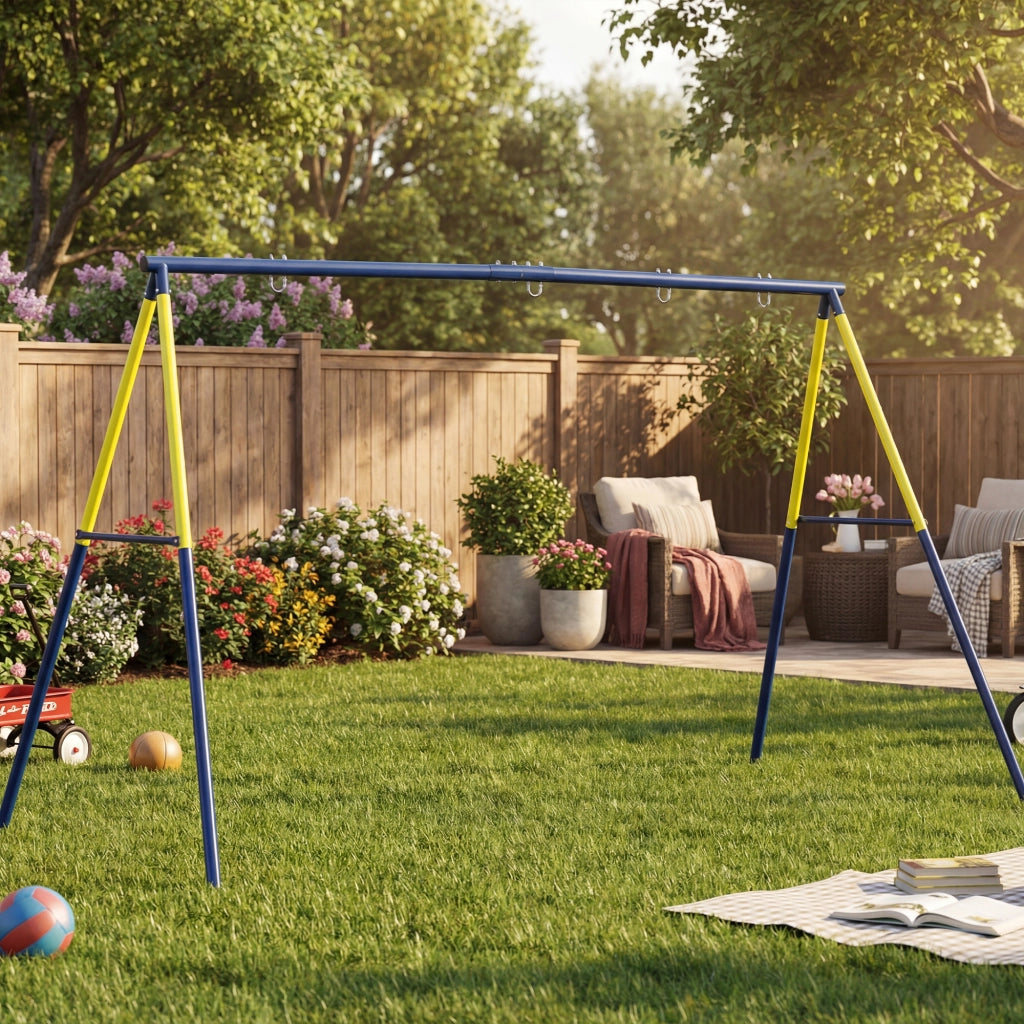 Altalena da Giardino Metallo per Bambini 2 Posti ¨C Xylo ¨C Blu Carico 150kg