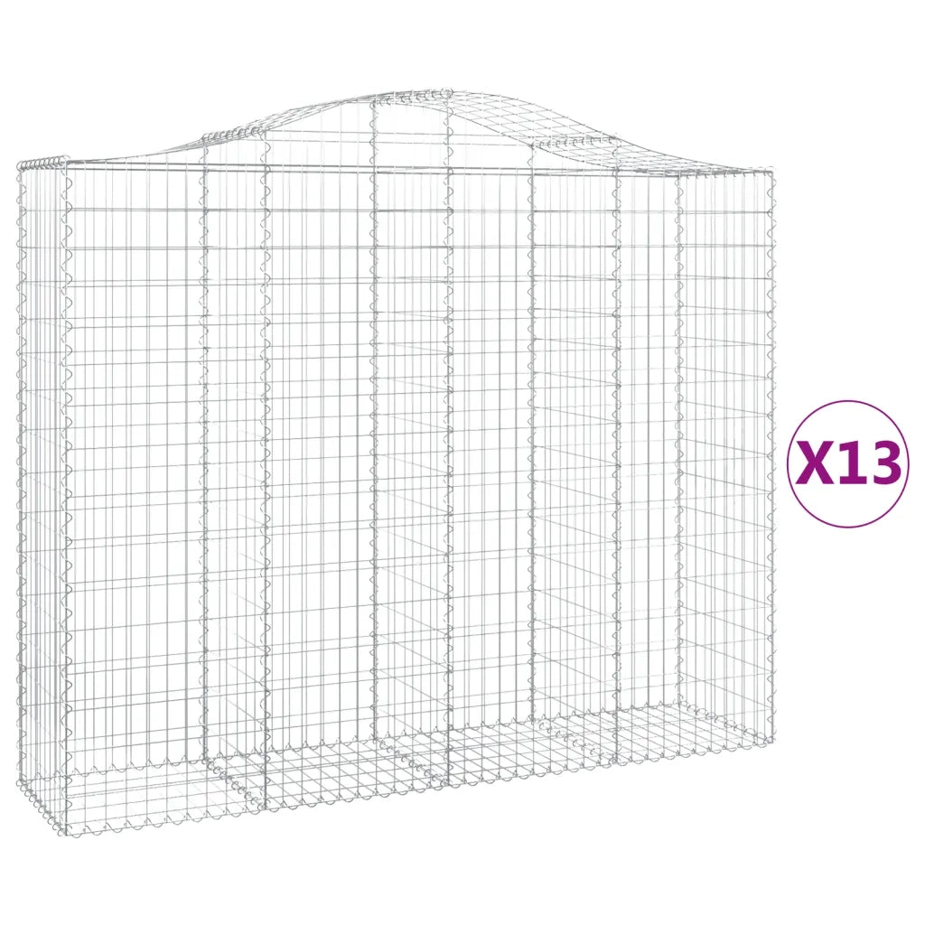 Cesti Gabbioni ad Arco 13 pz 200x50x160/180 cm Ferro Zincato 3145714