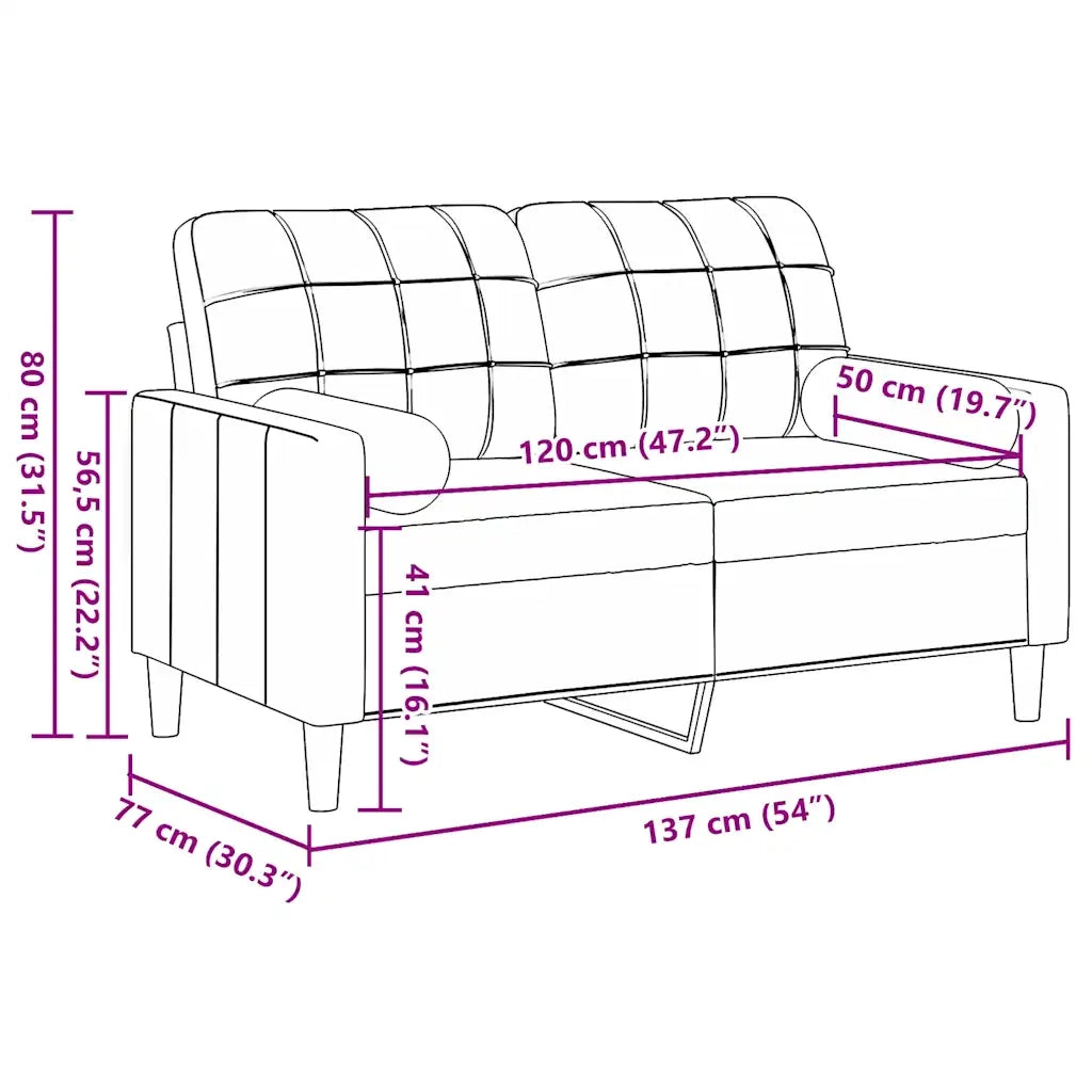 Divano a 2 Posti con Cuscini-Sofa 2 Posti con Cuscini Nero 120 cm in Velluto 190220