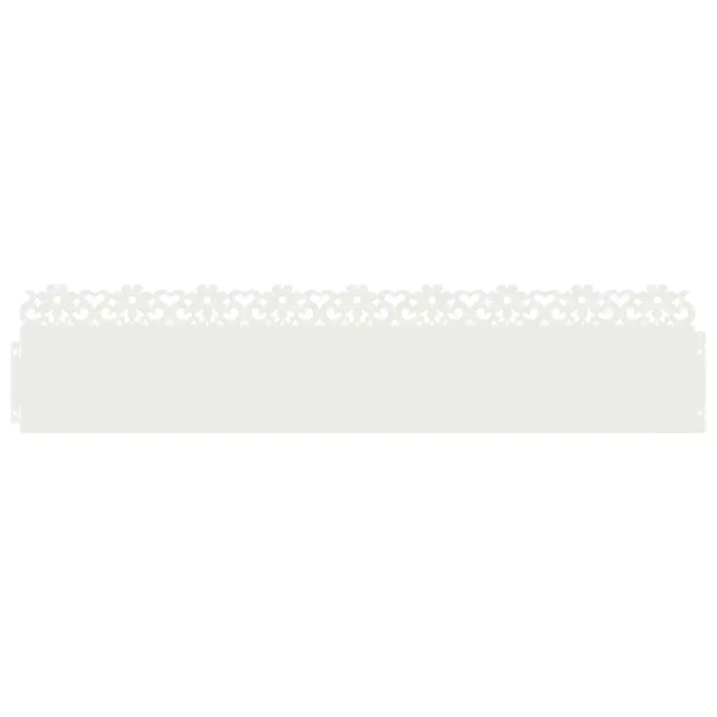 Bordure per prato 10 pcs Bianco 103 x 0,05 x 22 cm Acciaio 874768
