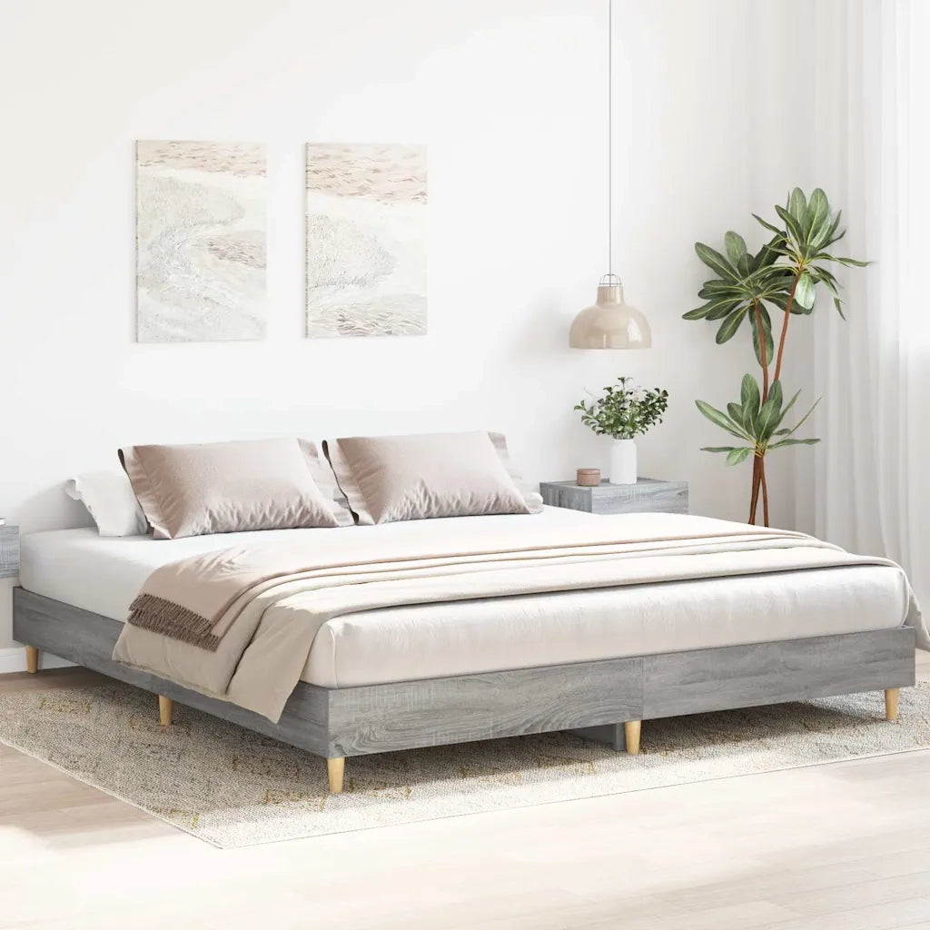 Giroletto senza Materasso Grigio Sonoma 160x200 cm Truciolato 3329035