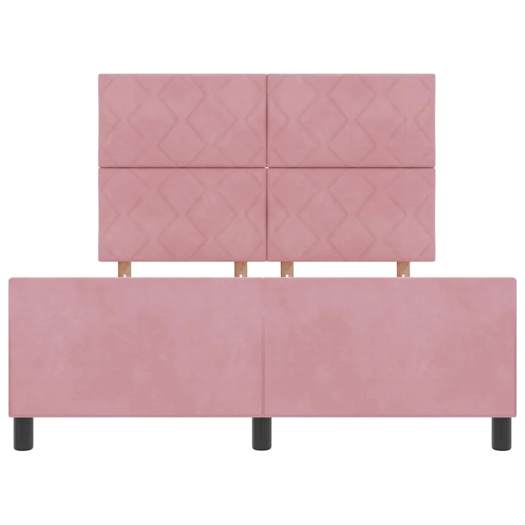 Letto a molle con testiera Rosa 160 x 200 cm Velluto