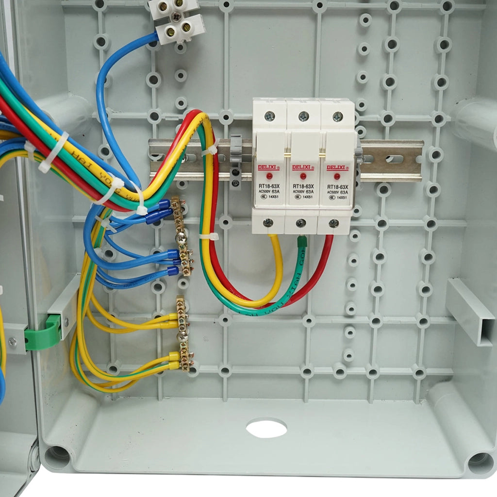 Pannello gruppo prese per organizzazione cantiere 3x415V/32A, 3x250V/16A, 10 moduli, 540x360x180mm IP67 SUNTREE