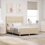 Struttura del letto con testiera Crema 160 x 200 cm Tessuto 3344744