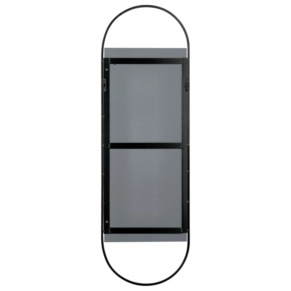 Specchio da parete in metallo nero 40 x 120 cm Specchio decorativo da parete in stile moderno da appendere