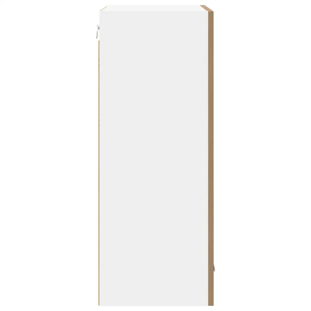 Mobiletto a parete moderno con efficiente spazio contenitivo 50 x 31 x 80 cm finitura rovere ingegnerizzato stile artigianale 02_0053312