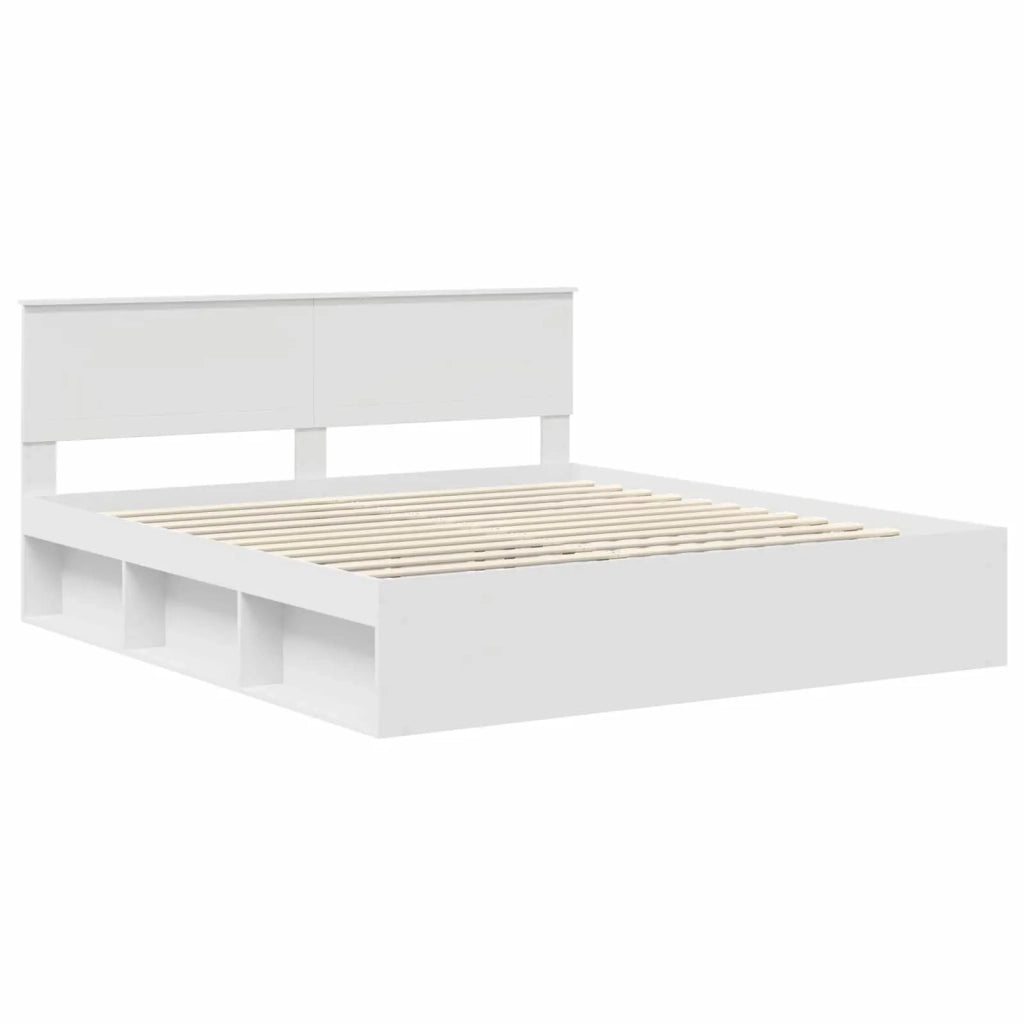 Struttura del letto-Giroletto-Rete del Letto Bianco 180 x 200 cm Pino massello 716729