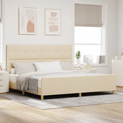 Struttura del letto con testiera Crema 200 x 200 cm Tessuto