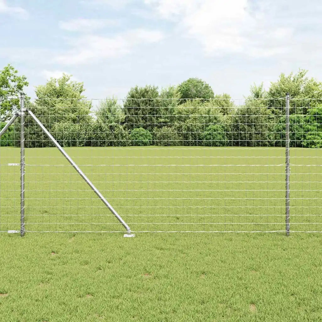 Recinzione da Giardino | Recinzione con Posto Argento 1,2 x 10 m Acciaio