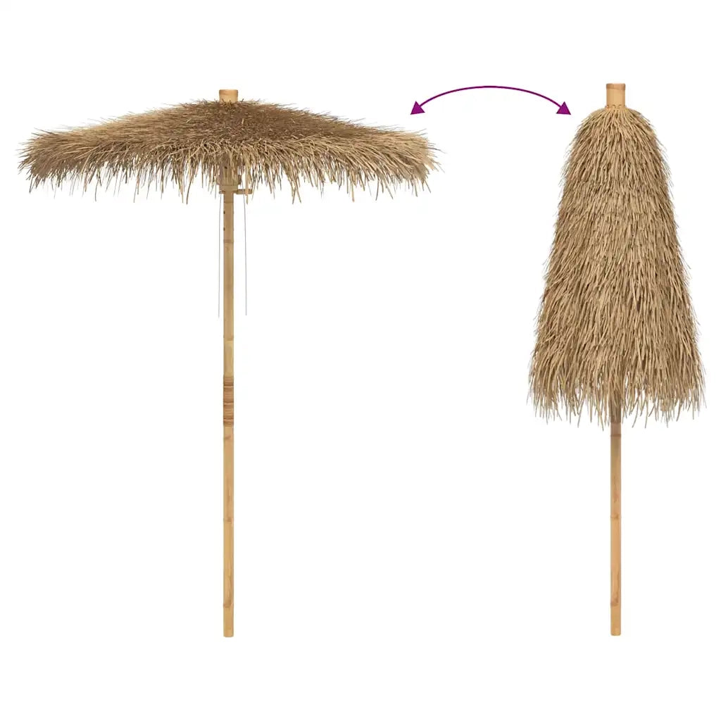 Ombrello Tiki con Baldacchino a Foglia di Banana 180 cm Bambù 4108223