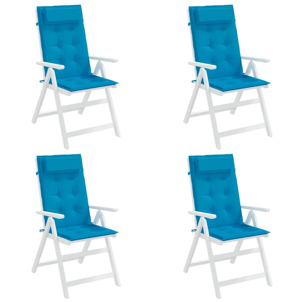 Cuscini Sedia con Schienale Alto 4 pz Blu Chiaro Tessuto Oxford 361887