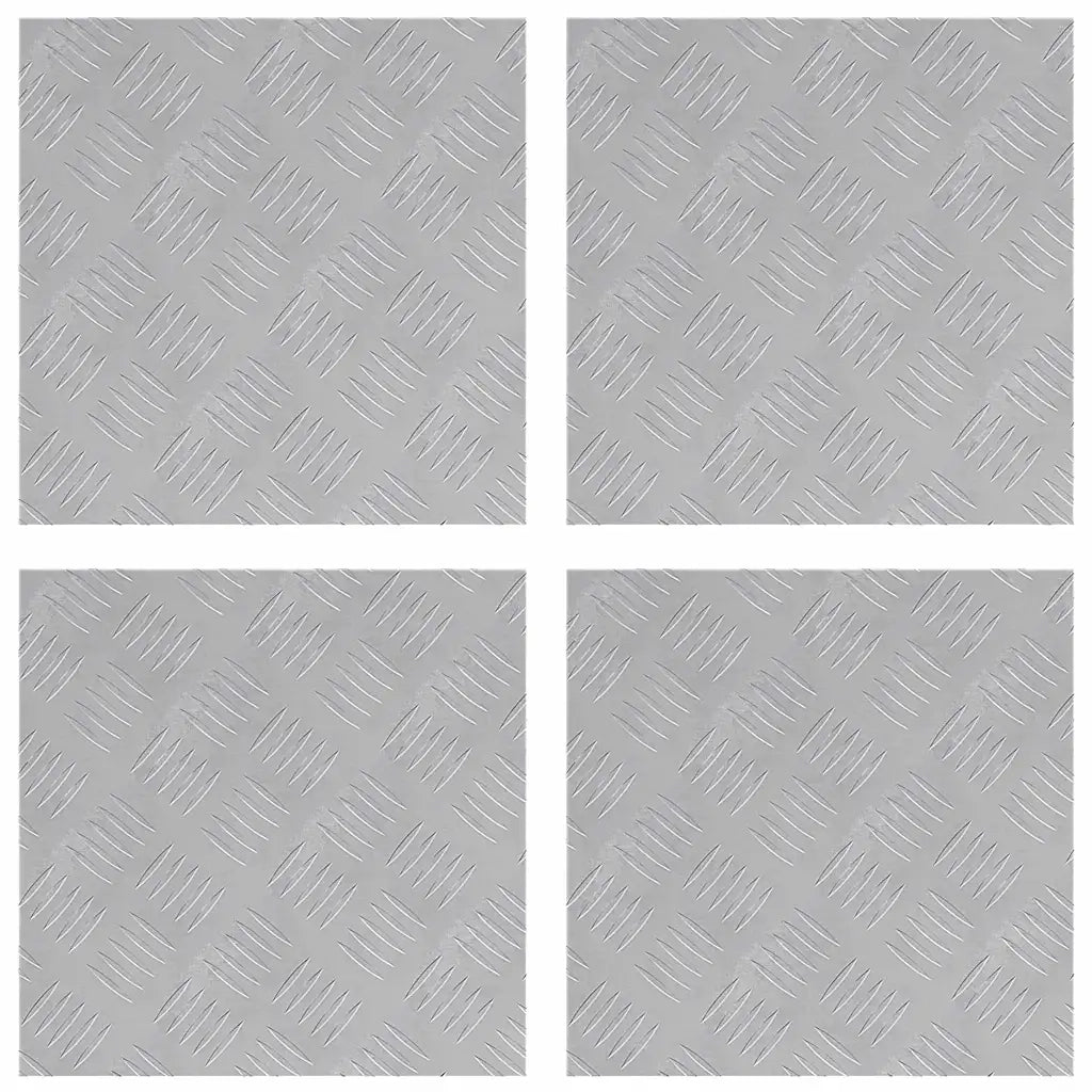 Gradini per Scale Quadrato 4 pcs Argento 40 x 40 cm Alluminio 4104316