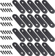 Hoekverbinder in acciaio inossidabile - 50 x 16 mm - nero - 20 pezzi