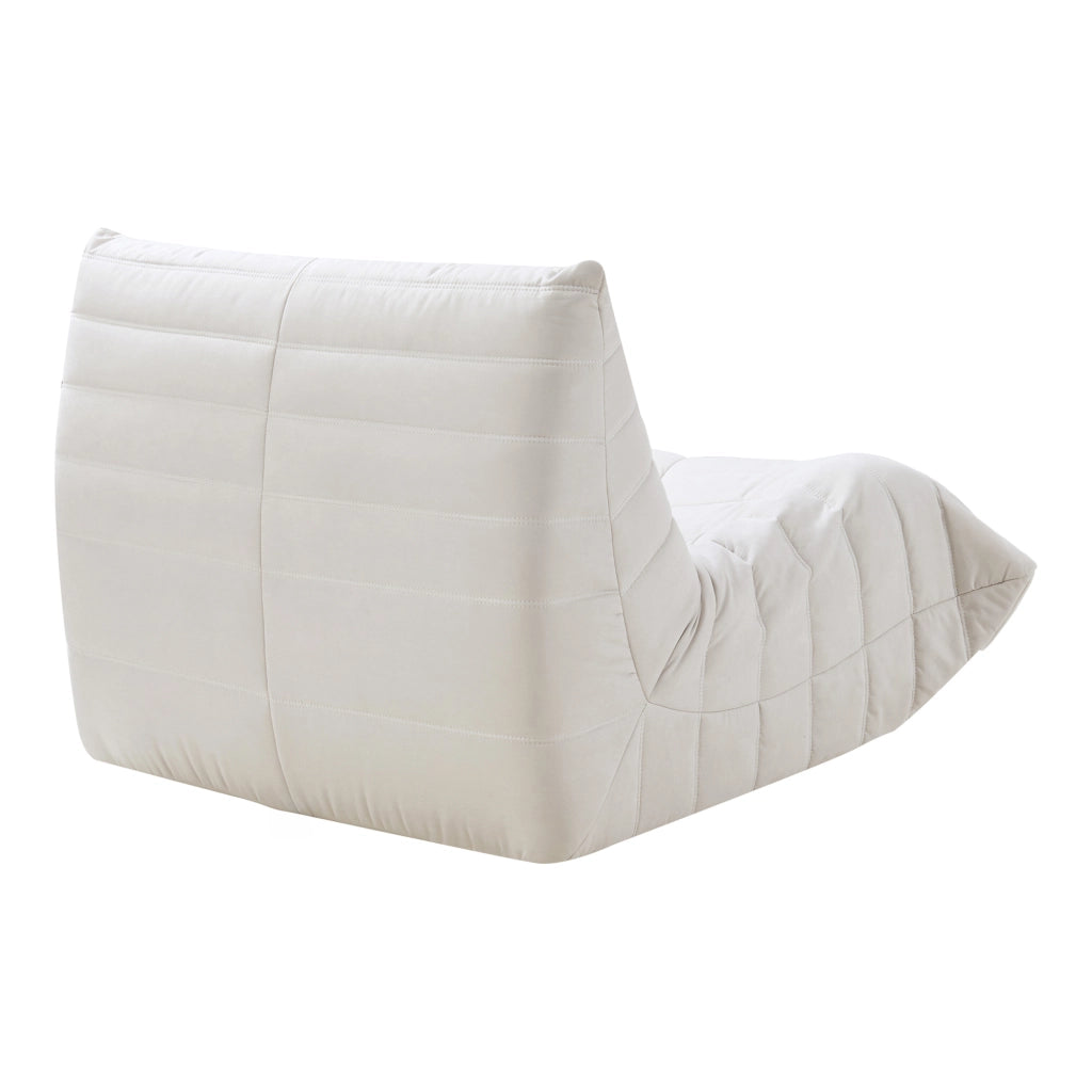 Poltrona Bassa Imbottita Kodsø con Rivestimento in Microfibra 75x90x100 cm - Beige [en.casa]