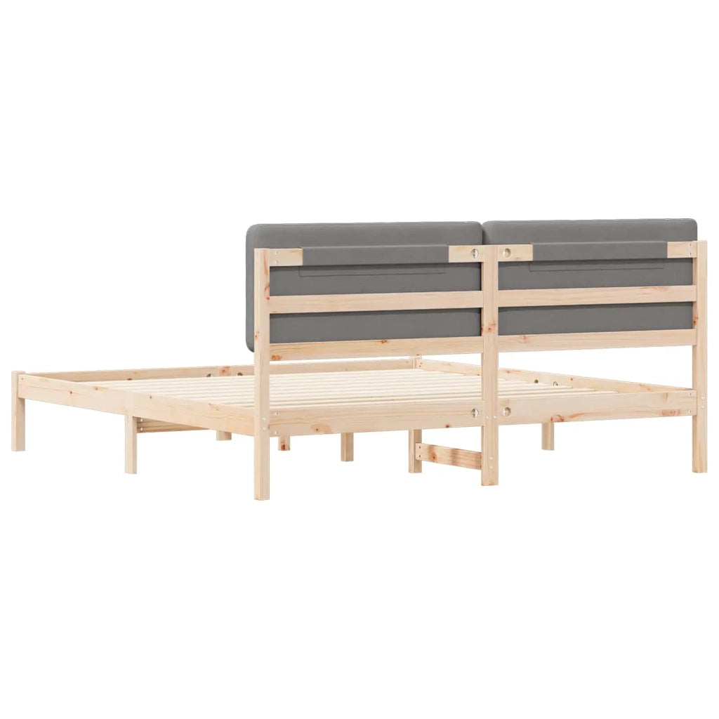 Letto con Testiera Rivestita Grigio chiaro 180 x 200 cm 877889