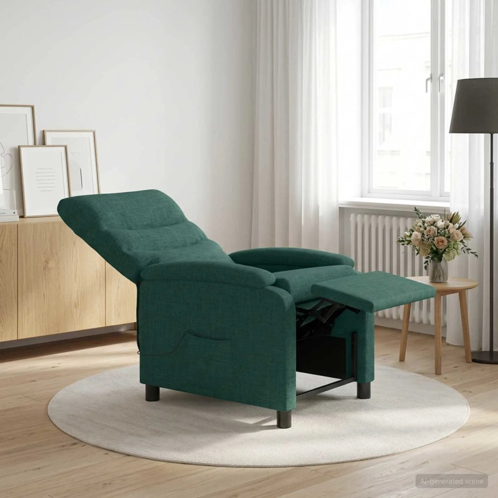 Divano Sedia-Poltrona Massaggiante Verde Scuro Tessuto 236596