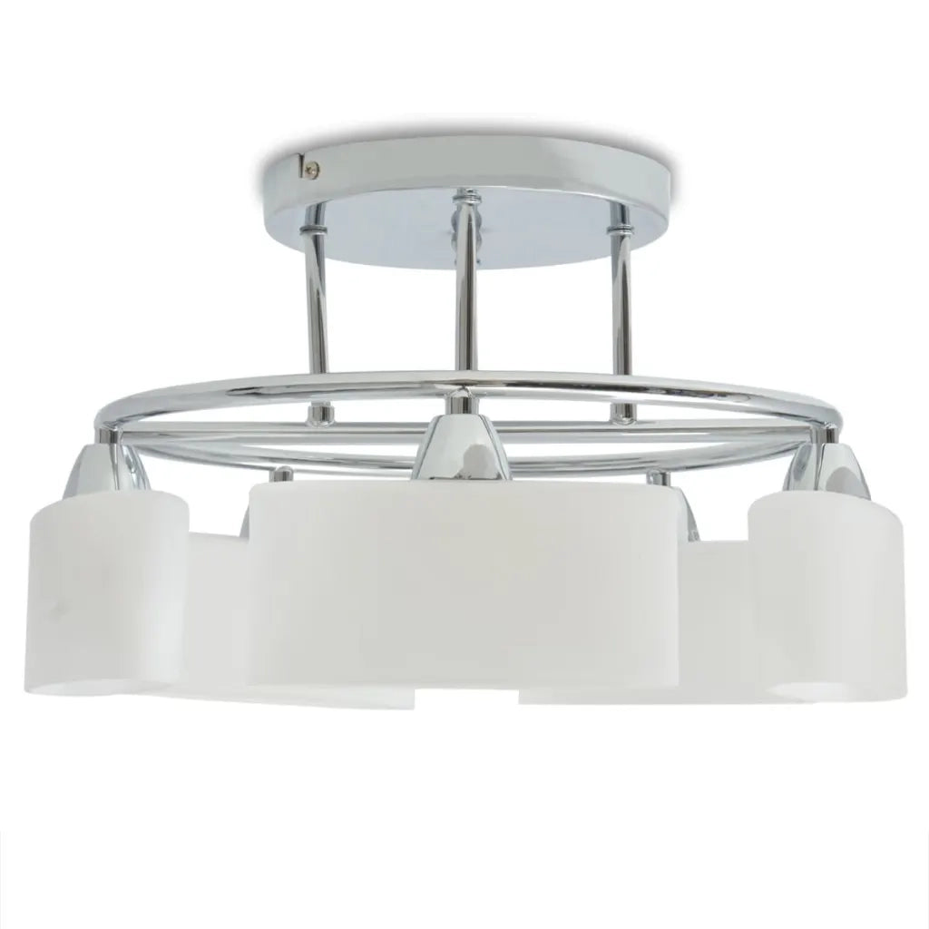Lampada Soffitto Paralumi Elissoidi Vetro 5 Lampadine E14 200 W 50494