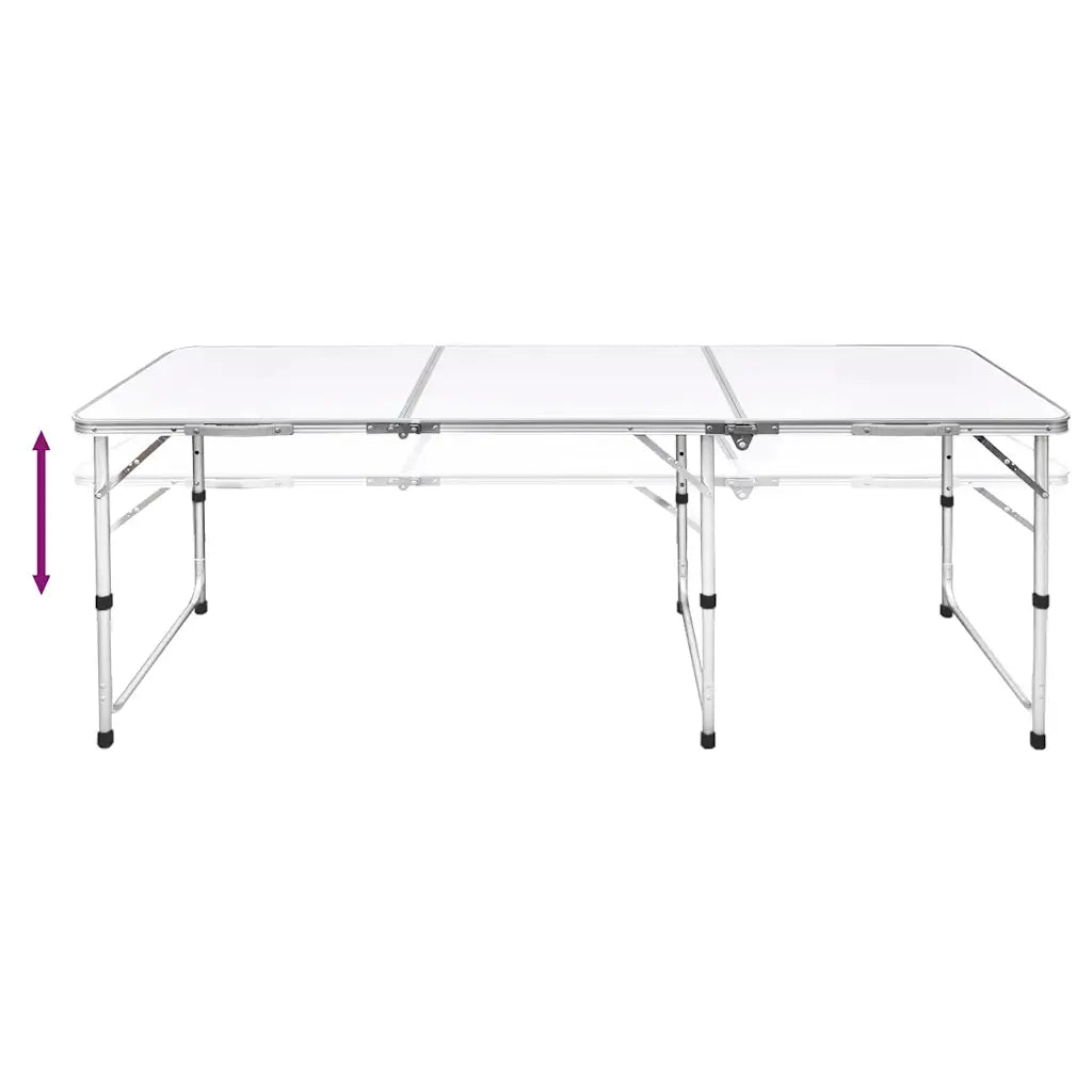 Set Tavolo da Campeggio Pieghevole 6 Sedie Regolabili 180x60 cm CFW2069129