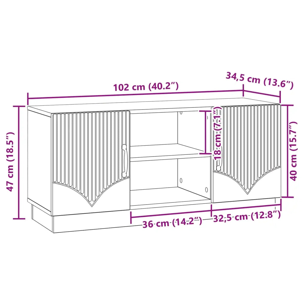 Mobile TV | Armadietto TV | Mobile Porta TV Rovere Sonoma 102 x 34,5 x 47 cm Legno ingegnerizzato