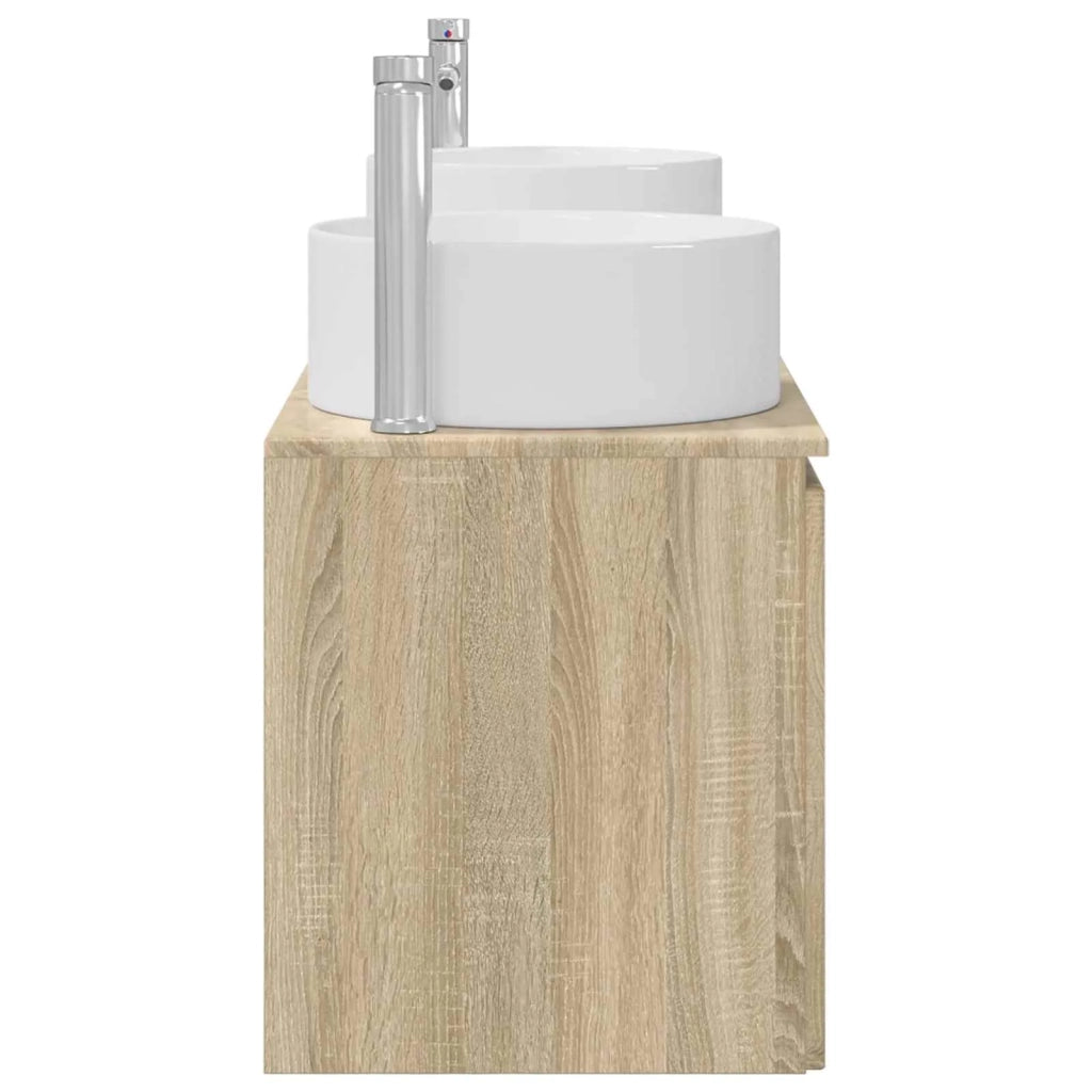 Set di Armadi da Bagno 3 pz Rovere Sonoma 49,5 x 44,5 x 65,5 cm 3405729