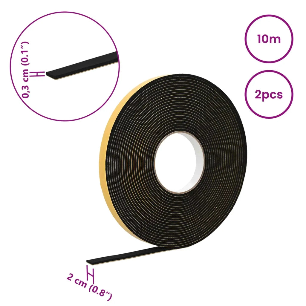 Nastro adesivo in schiuma 2 pcs Nero 20mm x 10m Schiuma CR 42024074
