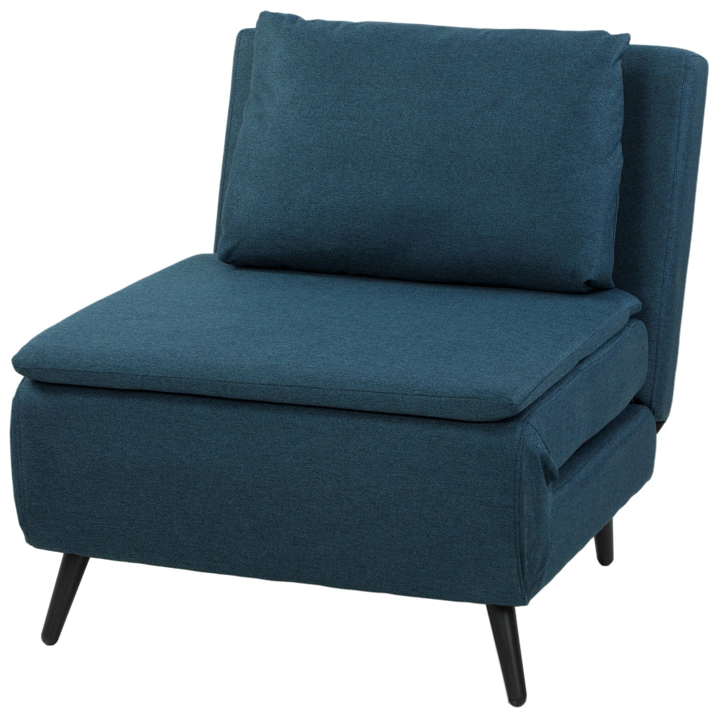 Divano Letto 1 Posto ¨C Minimal ¨C Blu, Tessuto, Dossier Regolabile