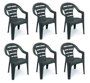 SET 6 SEDIE DA GIARDINO MOYO IN POLIPROPILENE COLORE ANTRACITE 54 X 56 X 81 CM