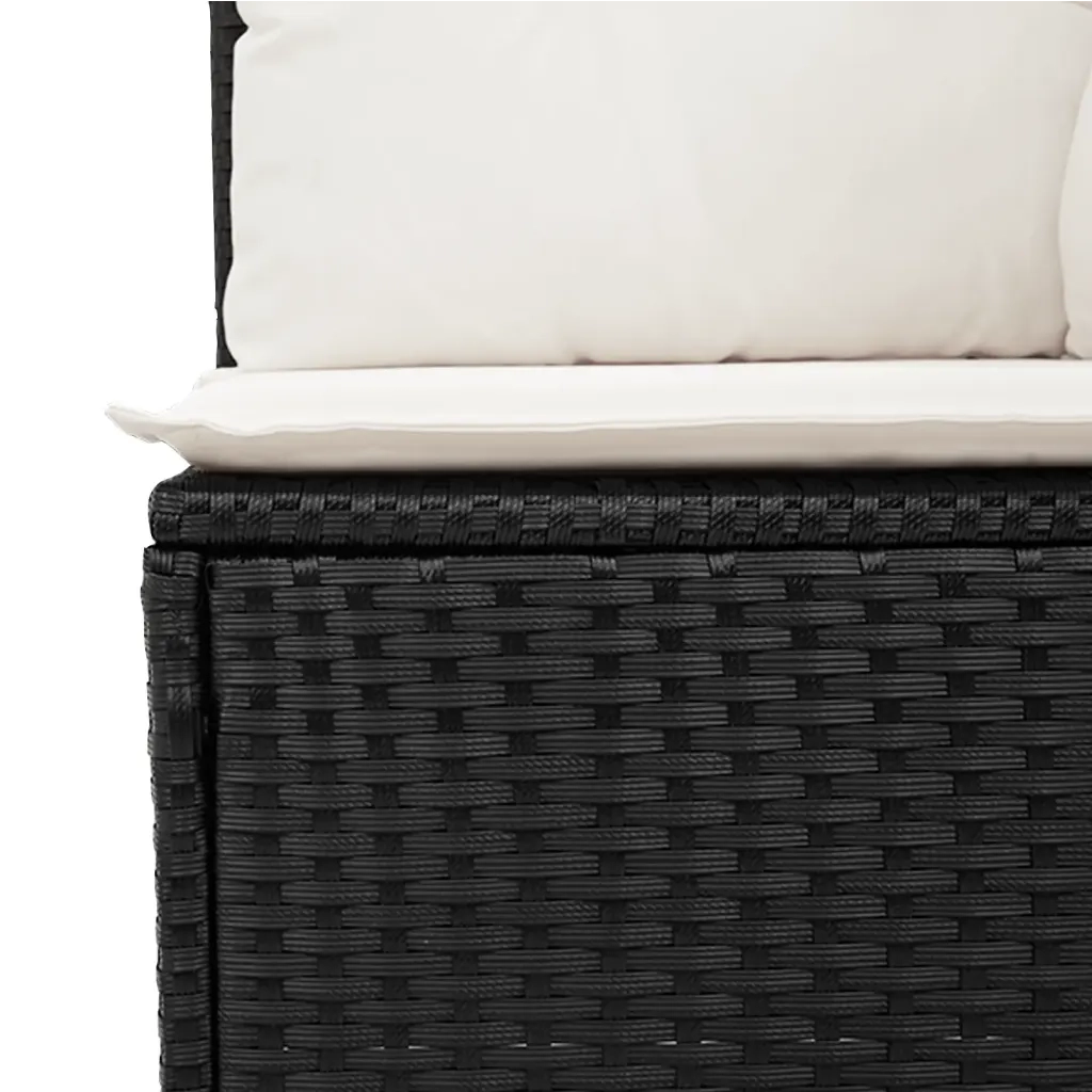 Set Divani da Giardino 11 pz con Cuscini in Polyrattan Nero 3221875
